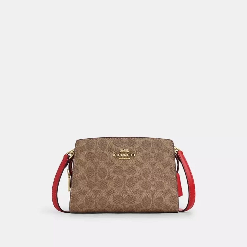 Coach Brown and Red Crossbody Bag